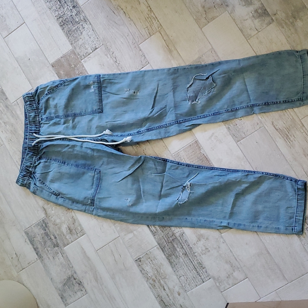 Aerie Size XS Distressed Medium Wash Jean Pants 100% Cotton